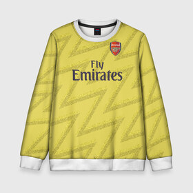 Детский свитшот 3D с принтом Aubameyang away 19-20 в Ухте, 100% полиэстер | свободная посадка, прямой крой, мягкая тканевая резинка на рукавах и понизу свитшота | arsenal | aubameyang | champions league | england | англия | арсенал | лига чемпионов | лондон | обамеянг | премьер лига