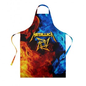 Фартук 3D с принтом Metallica в Ухте, 100% полиэстер | общий размер — 65 х 85 см, ширина нагрудника — 26 см, горловина — 53 см, длина завязок — 54 см, общий обхват в поясе — 173 см. Принт на завязках и на горловине наносится с двух сторон, на основной части фартука — только с внешней стороны | metalica | metallica | группа | джеймс хэтфилд | кирк хэмметт | ларс ульрих | метал | металика | металлика | миталика | музыка | роберт трухильо | рок | трэш | трэшметал | хард | хеви