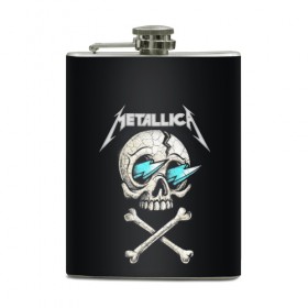 Фляга с принтом Metallica в Ухте, металлический корпус | емкость 0,22 л, размер 125 х 94 мм. Виниловая наклейка запечатывается полностью | 