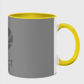 Кружка с принтом Испытуемый в Ухте, керамика | ёмкость 330 мл | aperture | aperture science innovators | game | portal | portal 2