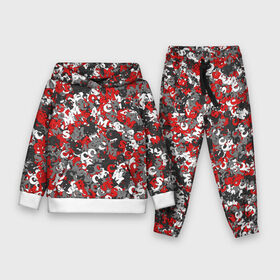 Детский костюм 3D (с толстовкой) с принтом Камуфляж с буквами F.C.S.M в Ухте,  |  | fcsm | белый. | камуфляж | красный | милитари | москва | мясо | паттерн | спартак