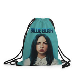 Рюкзак-мешок 3D с принтом BILLIE EILISH в Ухте, 100% полиэстер | плотность ткани — 200 г/м2, размер — 35 х 45 см; лямки — толстые шнурки, застежка на шнуровке, без карманов и подкладки | Тематика изображения на принте: ayelish | bad guy | bellyache | bilie eilish | bilie elish | billie | billie eilish | eilish | electronic | elish | music | били айлиш | билли айлиш | эйлиш | элиш