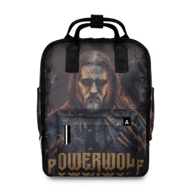 Женский рюкзак 3D с принтом Powerwolf в Ухте, 100% полиэстер | лямки с регулируемой длиной, сверху ручки, чтобы рюкзак нести как сумку. Основное отделение закрывается на молнию, как и внешний карман. Внутри два дополнительных кармана, один из которых закрывается на молнию. По бокам два дополнительных кармашка, куда поместится маленькая бутылочка
 | powerwolf | метал | повервольф | повервульф | рок