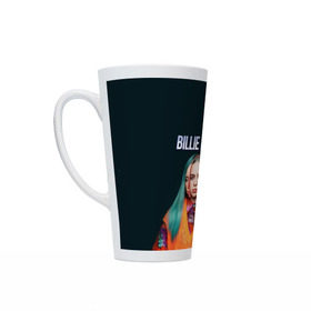 Кружка Латте с принтом BILLIE EILISH в Ухте, Белая керамика | Объем 480 мл; Высота 150 мм; Диаметр 90 мм | ayelish | bad guy | bellyache | bilie eilish | bilie elish | billie | billie eilish | eilish | electronic | elish | music | били айлиш | билли айлиш | эйлиш | элиш