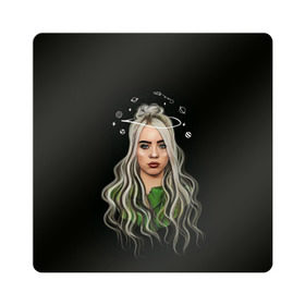 Магнит виниловый Квадрат с принтом BILLIE EILISH в Ухте, полимерный материал с магнитным слоем | размер 9*9 см, закругленные углы | ayelish | bad guy | bellyache | bilie eilish | bilie elish | billie | billie eilish | eilish | electronic | elish | music | били айлиш | билли айлиш | эйлиш | элиш