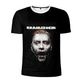 Мужская футболка 3D спортивная с принтом Rammstein в Ухте, 100% полиэстер с улучшенными характеристиками | приталенный силуэт, круглая горловина, широкие плечи, сужается к линии бедра | amerika | art | germany | logo | rammstein | rock | till lindemann | арт | германия | группа | логотип | музыка | немецкая группа | немцы | песня | раммштайн | рамштайн | рок