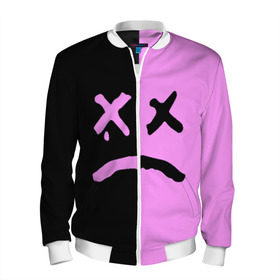 Мужской бомбер 3D с принтом LIL PEEP в Ухте, 100% полиэстер | застегивается на молнию, по бокам два кармана без застежек, по низу бомбера и на воротнике - эластичная резинка | lil peep | lil prince | pink | зарубежная музыка | лил пип | маленький принц