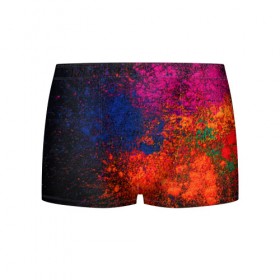 Мужские трусы 3D Брызги краски: в Ухте, 50% хлопок, 50% полиэстер | классическая посадка, на поясе мягкая тканевая резинка | брызги | брызги красок | краска | красочные | пятна | пятна краски | цветные | яркие