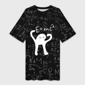 Платье-футболка 3D с принтом ЪУЪ СЪУКА Emc2 в Ухте,  |  | cat | emc 2 | emc2 | mem | memes | truxkot19 | знаменитые формулы | интернет приколы | кот | мем | мем кот | физика | формулы | ъуъ | ъуъ съука | эйнштейн