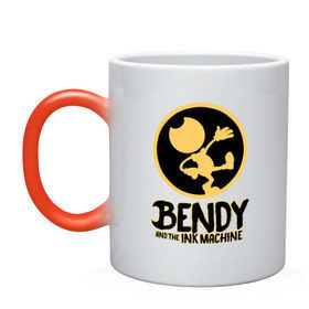 Кружка хамелеон с принтом Bendy And The Ink Machine (52) в Ухте, керамика | меняет цвет при нагревании, емкость 330 мл | bendy | bendy and the ink machine | devil | game | horror | ink | mask | бенди | бенди и чернильная машина | краска | чернила