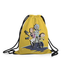 Рюкзак-мешок 3D с принтом Summer, Rick, Morty в Ухте, 100% полиэстер | плотность ткани — 200 г/м2, размер — 35 х 45 см; лямки — толстые шнурки, застежка на шнуровке, без карманов и подкладки | Тематика изображения на принте: morty | morty smith | portal | rick | rick and morty | rick sanchez | sanchez | smith | морти | морти смит | портал | рик | рик и морти | рик санчез | санчез | смит