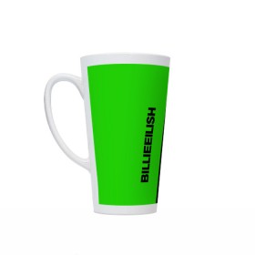 Кружка Латте с принтом BILLIE EILISH GLITCH в Ухте, Белая керамика | Объем 480 мл; Высота 150 мм; Диаметр 90 мм | be | billie | billie eilish | blohsh | ghoul | билли | билли айлиш