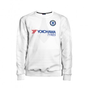 Детский свитшот 3D с принтом Chelsea away 19-20 в Ухте, 100% полиэстер | свободная посадка, прямой крой, мягкая тканевая резинка на рукавах и понизу свитшота | champions | chelsea | england | league | англия | лига | челси | чемпионов