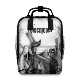 Женский рюкзак 3D с принтом POWERWOLF в Ухте, 100% полиэстер | лямки с регулируемой длиной, сверху ручки, чтобы рюкзак нести как сумку. Основное отделение закрывается на молнию, как и внешний карман. Внутри два дополнительных кармана, один из которых закрывается на молнию. По бокам два дополнительных кармашка, куда поместится маленькая бутылочка
 | powerwolf | wolf | метал | пауэр метал. | повервольф | поверфульф | рок | хэви металб