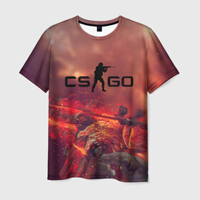 Мужская футболка 3D с принтом CS GO в Ухте, 100% полиэфир | прямой крой, круглый вырез горловины, длина до линии бедер | beast | counterstike | csgo | hyper | hyperbeast | m4a1s | steam | винтовка | контра | кс | ксго | шмотки