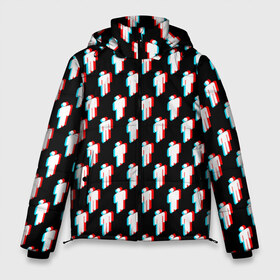 Мужская зимняя куртка 3D с принтом BILLIE EILISH GLITCH в Ухте, верх — 100% полиэстер; подкладка — 100% полиэстер; утеплитель — 100% полиэстер | длина ниже бедра, свободный силуэт Оверсайз. Есть воротник-стойка, отстегивающийся капюшон и ветрозащитная планка. 

Боковые карманы с листочкой на кнопках и внутренний карман на молнии. | be | billie | billie eilish | glitch | билли | билли айлиш | глитч