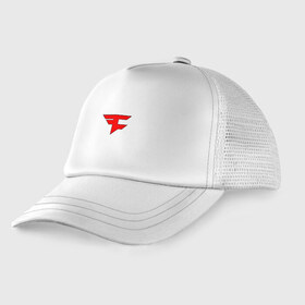 Детская кепка тракер с принтом FAZE CLAN в Ухте, Козырек - 100% хлопок. Кепка - 100% полиэстер, Задняя часть - сетка | универсальный размер, пластиковая застёжка | Тематика изображения на принте: astralis | awp | counter strike | cs go | cs go global offensive | faze clan | hyper beast | team liquid | астралис | тим ликвид | фейз клан | хайпер бист