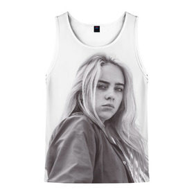 Мужская майка 3D с принтом BILLIE EILISH в Ухте, 100% полиэстер | круглая горловина, приталенный силуэт, длина до линии бедра. Пройма и горловина окантованы тонкой бейкой | ayelish | bad guy | bellyache | bilie eilish | bilie elish | billie | billie eilish | eilish | electronic | elish | music | били айлиш | билли айлиш | эйлиш | элиш