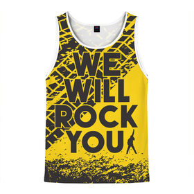 Мужская майка 3D с принтом We Will Rock You в Ухте, 100% полиэстер | круглая горловина, приталенный силуэт, длина до линии бедра. Пройма и горловина окантованы тонкой бейкой | Тематика изображения на принте: bohemian | brian | freddie | john | mercury | must go on | queen | rhapsody | roger | taylor | the miracle | the show | богемская | рапсодия | роджер тейлор | фредди меркьюри