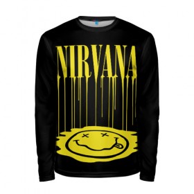 Мужской лонгслив 3D с принтом Nirvana в Ухте, 100% полиэстер | длинные рукава, круглый вырез горловины, полуприлегающий силуэт | bleach | blew | cobain | dave | geffen | hormoaning | in utero | incesticide | krist | kurt | nevermind | nirvana | novoselic | rock | vevo | геффен | курт кобейн | нирвана | рок