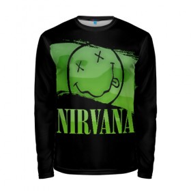 Мужской лонгслив 3D с принтом Nirvana в Ухте, 100% полиэстер | длинные рукава, круглый вырез горловины, полуприлегающий силуэт | bleach | blew | cobain | dave | geffen | hormoaning | in utero | incesticide | krist | kurt | nevermind | nirvana | novoselic | rock | vevo | геффен | курт кобейн | нирвана | рок