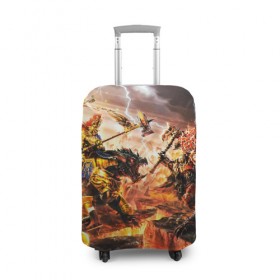 Чехол для чемодана 3D с принтом WARHAMMER 40K в Ухте, 86% полиэфир, 14% спандекс | двустороннее нанесение принта, прорези для ручек и колес | abaddon | armada | battlefleet gothic | black legion | warhammer 40k | абаддон | чёрный легион