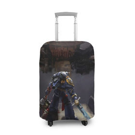 Чехол для чемодана 3D с принтом WARHAMMER 40K в Ухте, 86% полиэфир, 14% спандекс | двустороннее нанесение принта, прорези для ручек и колес | abaddon | armada | battlefleet gothic | black legion | warhammer 40k | абаддон | чёрный легион
