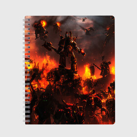 Тетрадь с принтом WARHAMMER 40K в Ухте, 100% бумага | 48 листов, плотность листов — 60 г/м2, плотность картонной обложки — 250 г/м2. Листы скреплены сбоку удобной пружинной спиралью. Уголки страниц и обложки скругленные. Цвет линий — светло-серый
 | abaddon | armada | battlefleet gothic | black legion | warhammer 40k | абаддон | чёрный легион