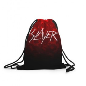 Рюкзак-мешок 3D с принтом SLAYER (12) в Ухте, 100% полиэстер | плотность ткани — 200 г/м2, размер — 35 х 45 см; лямки — толстые шнурки, застежка на шнуровке, без карманов и подкладки | Тематика изображения на принте: metal | music | rock | slayer | метал | музыка | рок