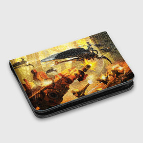 Картхолдер с принтом с принтом WARHAMMER 40K в Ухте, натуральная матовая кожа | размер 7,3 х 10 см; кардхолдер имеет 4 кармана для карт; | abaddon | armada | battlefleet gothic | black legion | warhammer 40k | абаддон | чёрный легион