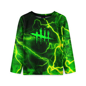 Детский лонгслив 3D с принтом DEAD BY DAYLIGHT в Ухте, 100% полиэстер | длинные рукава, круглый вырез горловины, полуприлегающий силуэт
 | dbd | dead by daylight | survival horror | дбд | мертвы к рассвету