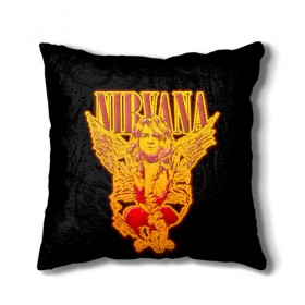 Подушка 3D с принтом Nirvana в Ухте, наволочка – 100% полиэстер, наполнитель – холлофайбер (легкий наполнитель, не вызывает аллергию). | состоит из подушки и наволочки. Наволочка на молнии, легко снимается для стирки | bleach | blew | cobain | dave | geffen | hormoaning | in utero | incesticide | krist | kurt | nevermind | nirvana | novoselic | rock | vevo | геффен | курт кобейн | нирвана | рок