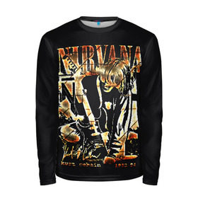 Мужской лонгслив 3D с принтом Nirvana в Ухте, 100% полиэстер | длинные рукава, круглый вырез горловины, полуприлегающий силуэт | bleach | blew | cobain | dave | geffen | hormoaning | in utero | incesticide | krist | kurt | nevermind | nirvana | novoselic | rock | vevo | геффен | курт кобейн | нирвана | рок