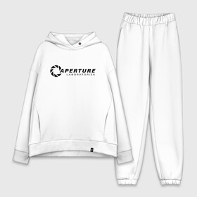 Женский костюм хлопок Oversize с принтом Aperture laboratorie (+ спина) в Ухте,  |  | aperture | chell | half life | головоломка | испытуемый | портал | телепорт | челл
