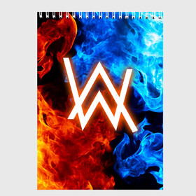 Скетчбук с принтом ALAN WALKER в Ухте, 100% бумага
 | 48 листов, плотность листов — 100 г/м2, плотность картонной обложки — 250 г/м2. Листы скреплены сверху удобной пружинной спиралью | alan walker | aw | electro | electro music | music | алан уокер | музыка | музыкант | электро | электронная музыка