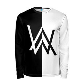 Мужской лонгслив 3D с принтом ALAN WALKER в Ухте, 100% полиэстер | длинные рукава, круглый вырез горловины, полуприлегающий силуэт | alan walker | aw | electro | electro music | music | алан уокер | музыка | музыкант | электро | электронная музыка