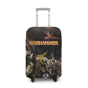 Чехол для чемодана 3D с принтом WARHAMMER 40K в Ухте, 86% полиэфир, 14% спандекс | двустороннее нанесение принта, прорези для ручек и колес | abaddon | armada | battlefleet gothic | black legion | warhammer 40k | абаддон | чёрный легион