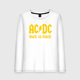 Женский лонгслив хлопок с принтом AC DC BACK IN BLACK в Ухте, 100% хлопок |  | ac dc | acdc | ас дс | асдс