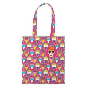 Шоппер 3D с принтом Blossom. Ice cream  в Ухте, 100% полиэстер | Плотность: 200 г/м2; Размер: 34×35 см; Высота лямок: 30 см | powerpuff girl | ppg | бабблс | баттеркап | блоссом | крошки | крутые девчонки | лютик | пестик | пузырек | супер крошки | супергерой | таунсвиль | цветик