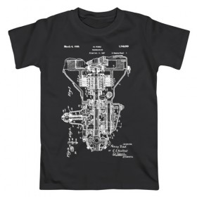 Мужская футболка хлопок с принтом Patent. H. Ford в Ухте, 100% хлопок | прямой крой, круглый вырез горловины, длина до линии бедер, слегка спущенное плечо. | ford | patent | авто | автомобиль | водитель | идея | история | патент | разработка | техника | трансмиссия | форд | чертеж | чертежи