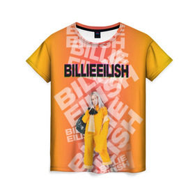 Женская футболка 3D с принтом Billie Eilish в Ухте, 100% полиэфир ( синтетическое хлопкоподобное полотно) | прямой крой, круглый вырез горловины, длина до линии бедер | avatgarde | ayelish | bad guy | bellyache | bilie eilish | bilie elish | billie | billie eilish | eilish | electronic | elish | music | pop | trap | билли айлиш | эйлиш | элиш