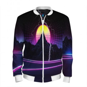 Мужской бомбер 3D с принтом RETRO STORM в Ухте, 100% полиэстер | застегивается на молнию, по бокам два кармана без застежек, по низу бомбера и на воротнике - эластичная резинка | bright | colorful | cool | disco | music | music lover | retro | speaker | tape recorder | technique | vintage | винтаж | динамик | диско | магнитофон | меломан | музыка | неон | разноцветный | ретро | техника