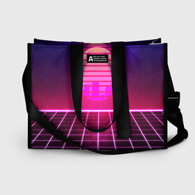 Сумка-шоппер 3D с принтом DISCO SUNRISE в Ухте, 100% полиэстер | застегивается на металлическую кнопку; внутренний карман застегивается на молнию. Стенки укреплены специальным мягким материалом, чтобы защитить содержимое от несильных ударов
 | bright | colorful | cool | disco | music | music lover | retro | speaker | tape recorder | technique | vintage | винтаж | динамик | диско | магнитофон | меломан | музыка | неон | разноцветный | ретро | техника