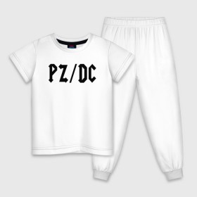 Детская пижама хлопок с принтом pz/dc в Ухте, 100% хлопок |  брюки и футболка прямого кроя, без карманов, на брюках мягкая резинка на поясе и по низу штанин
 | Тематика изображения на принте: ac dc | pz dc | pzdc