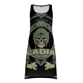 Платье-майка 3D WARHAMMER | ВАРХАММЕР: в Ухте, 100% полиэстер | полуприлегающий силуэт, широкие бретели, круглый вырез горловины, удлиненный подол сзади. | 40000 | 40k | chaos | dawn of war | fantasy | imperium | marines | orks | soulstorm | space | вархаммер | ваха | дов | ересь хоруса | император | империум | орки | примархи | хаос