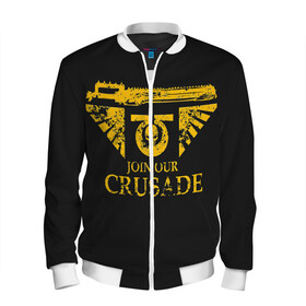 Мужской бомбер 3D с принтом JOIN OUR CRUSADE | КРЕСТОВЫЙ ПОХОД в Ухте, 100% полиэстер | застегивается на молнию, по бокам два кармана без застежек, по низу бомбера и на воротнике - эластичная резинка | Тематика изображения на принте: 40000 | 40k | chaos | dawn of war | fantasy | imperium | marines | orks | soulstorm | space | вархаммер | ваха | дов | ересь хоруса | император | империум | орки | примархи | хаос