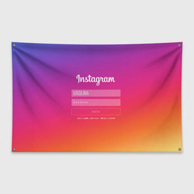 Флаг-баннер с принтом Instagram в Ухте, 100% полиэстер | размер 67 х 109 см, плотность ткани — 95 г/м2; по краям флага есть четыре люверса для крепления | заказать имя | имена | именные футболки | имя | конструктор имён | меня зовут | редактировать имя | футболки с именами | футболки с текстом