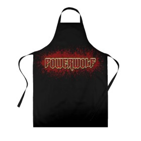 Фартук 3D с принтом Powerwolf в Ухте, 100% полиэстер | общий размер — 65 х 85 см, ширина нагрудника — 26 см, горловина — 53 см, длина завязок — 54 см, общий обхват в поясе — 173 см. Принт на завязках и на горловине наносится с двух сторон, на основной части фартука — только с внешней стороны | metal | powerwolf | пауэр метал | хэви метал