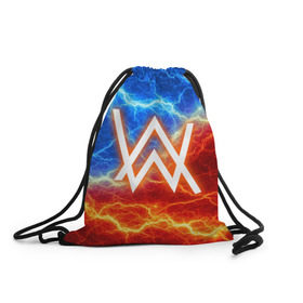 Рюкзак-мешок 3D с принтом ALAN WALKER в Ухте, 100% полиэстер | плотность ткани — 200 г/м2, размер — 35 х 45 см; лямки — толстые шнурки, застежка на шнуровке, без карманов и подкладки | alan walker | aw | electro | electro music | music | алан уокер | музыка | музыкант | электро | электронная музыка