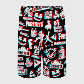 Детские спортивные шорты 3D с принтом FORTNITE ПАТТЕРН в Ухте,  100% полиэстер
 | пояс оформлен широкой мягкой резинкой, ткань тянется
 | Тематика изображения на принте: fortnite | glitch | marshmello | глитч | маршмелло | фортнайт
